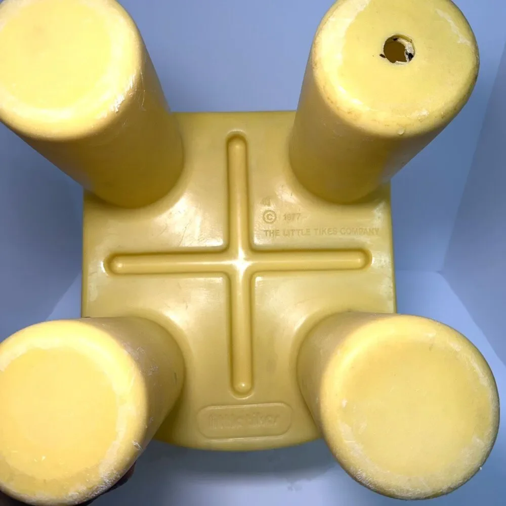 Little Tikes Chunky Chairs Lot of 2 Vintage Child Size 1977 Yellow Rare Year